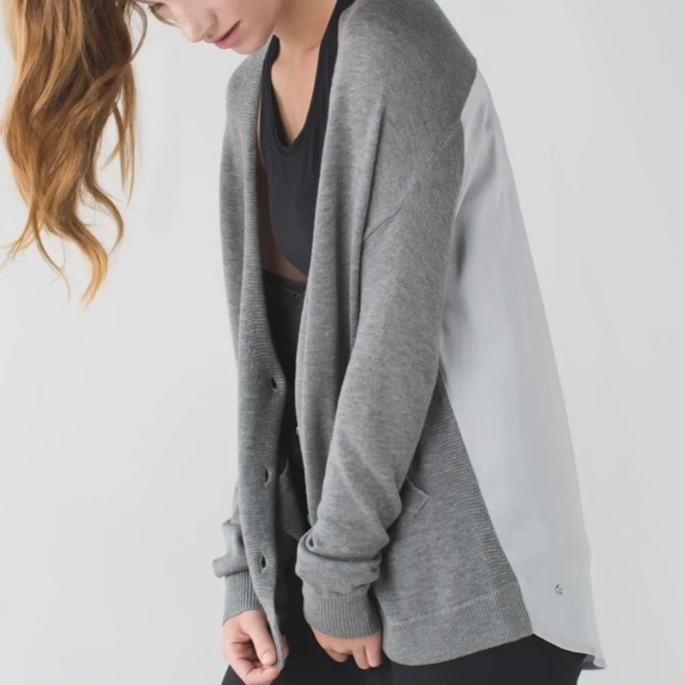 Lululemon NWOT Cardi In The Front Heathered Medium Grey / Silver Spoon - Picture 3 of 12